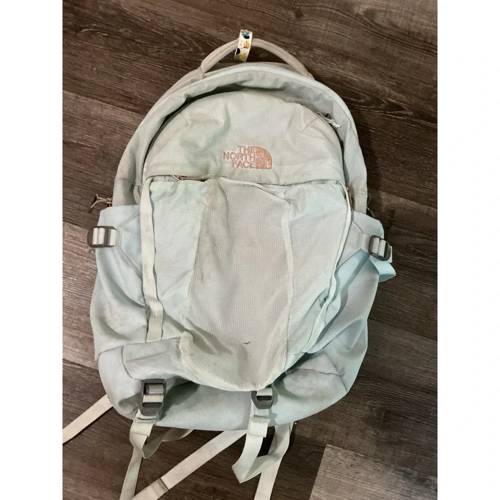 THE NORTH FACE Laptop Backpack Blue Worn STAINED